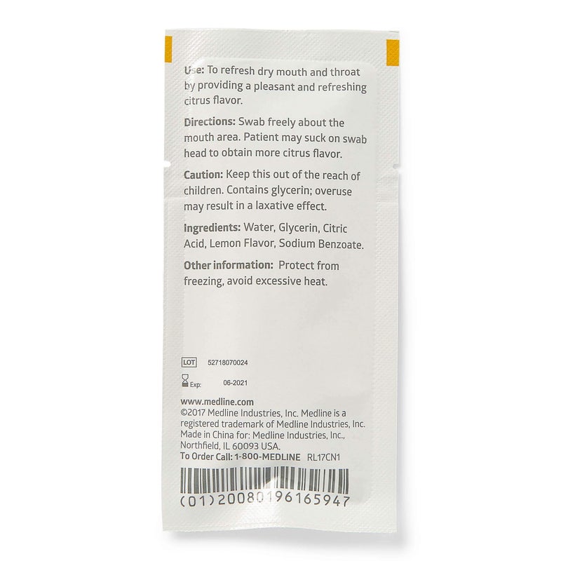 Medline عصا قطنية جليسرين الليمون من ميدلاين، مسحات للفم الجاف، 750 قطعة - Image 5